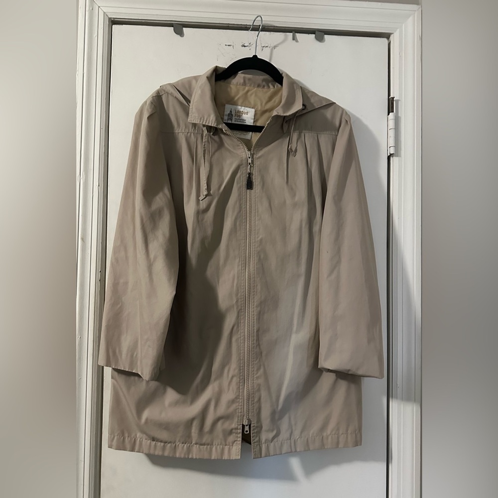 London Fog Beige Hooded Jacket